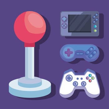 videogame controls icon collection vector
