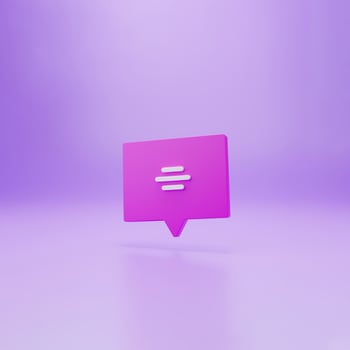 Pink Chat icon isolated on pink background. Speech bubbles symbol. Minimalism concept. 3d illustration 3D render photo