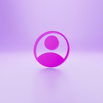 Pink Create account screen icon isolated on pink background. Minimalism concept. 3d illustration 3D render photo