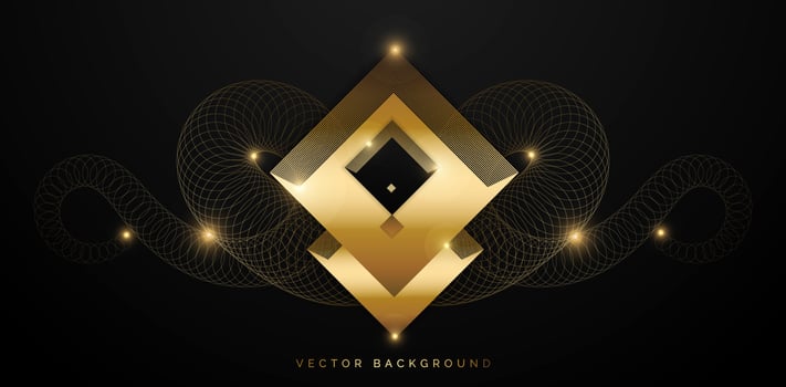 elegant nautilus  spiral in gold design vector