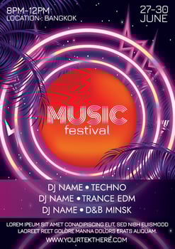 music festival design poster for night party vector