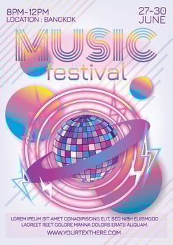 music festival poster design night party vector
