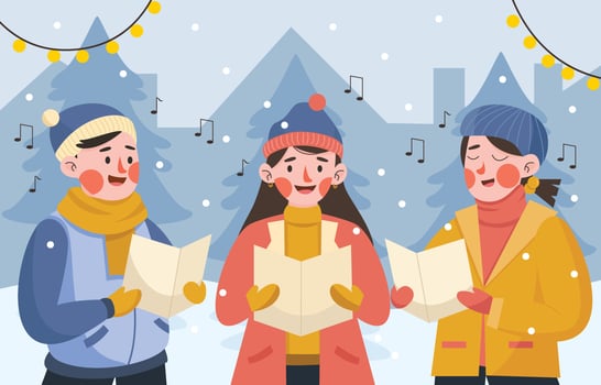 Choir Sing Christmas Carol vector