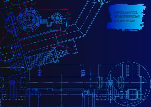 Machine-building industry. Computer aided design systems vector