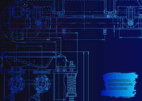 Computer aided design systems. Technical illustrations, background vector