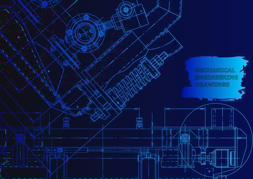 Machine-building industry. Computer aided design systems vector