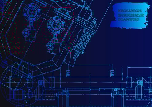 Cover, flyer, banner. Vector engineering illustration