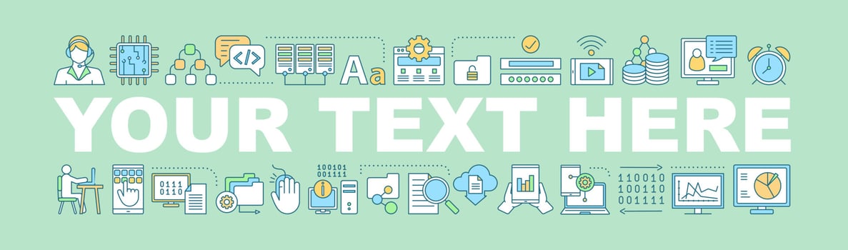 Online education word concepts banner. E-learning. IT technology Isolated lettering typography idea with linear icons. Machine learning. Freelance. Internet business. Vector outline illustration