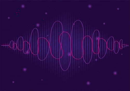 black waves sound purple background vector