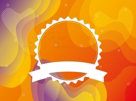 orange vibrant colors background with circle lace vector