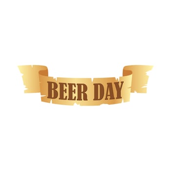beer day ribbon vector design