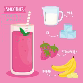 smoothies fruits ingredients vector