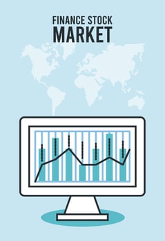 economic recession infographic with desktop vector