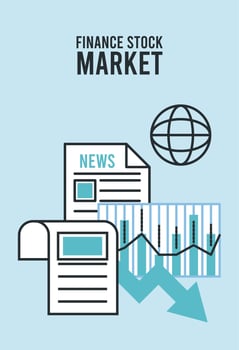 economic recession infographic with arrows and statistics vector