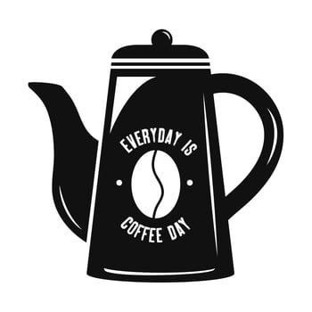 coffee drink lettering in teapot jar vector