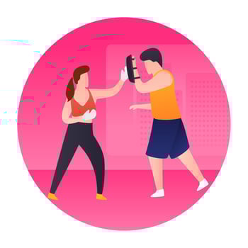 Trendy Wrestling Concepts vector