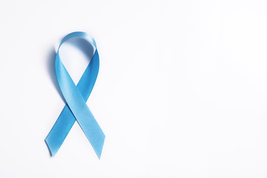 Blue ribbon on white background symbol of world diabetes day 14 november photo