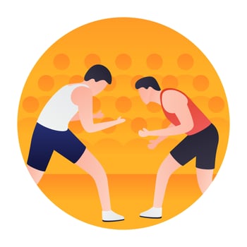 Trendy Wrestling  Concepts vector