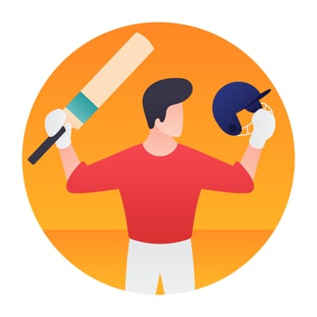 Cricket Player Concepts vector