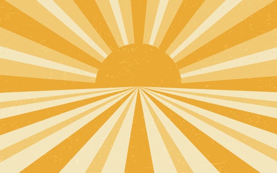 Vintage yellow sun retro landscape vintage background vector