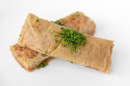 Fresh homemade Baklava middle eastern sweet dessert food pastry cakes photo