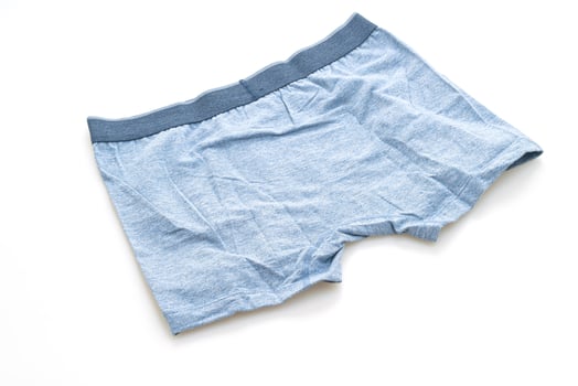 blue men underwear on white background photo