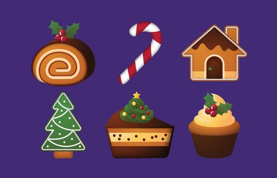 Christmas Food Icon Collection vector