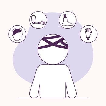 five disabled accessibility icons vector