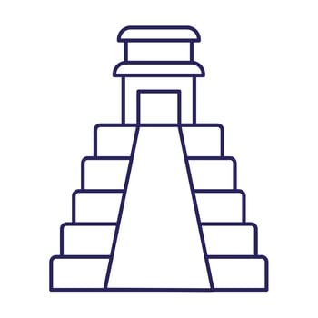 mexican pyramid line style icon vector design