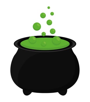halloween witch bowl vector design