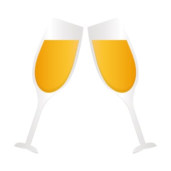 Isolated champagne cups vector design