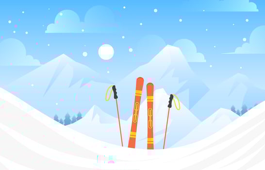 Winter Sport Activity Skiing Background vector