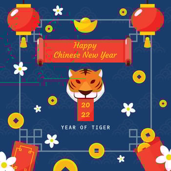 Chinese New Year 2022, Year of Tiger vector