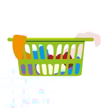 basket with dirty clothes vector