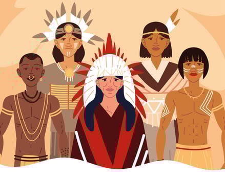 indigenous men portrait vector