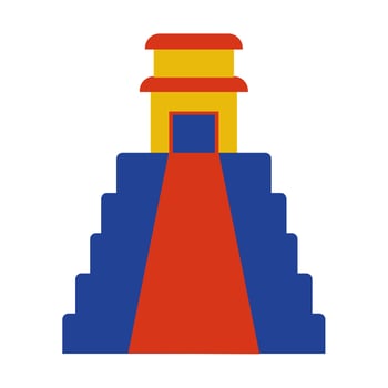 mexican pyramid flat style icon vector design