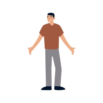 young man character cartoon standing, design on white background vector