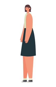 woman in black skirt vector