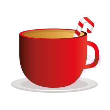 merry christmas candy inside chocolate mug vector design