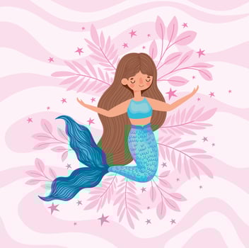nice blue mermaid vector