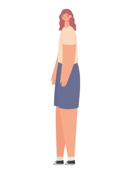 woman in blue skirt vector