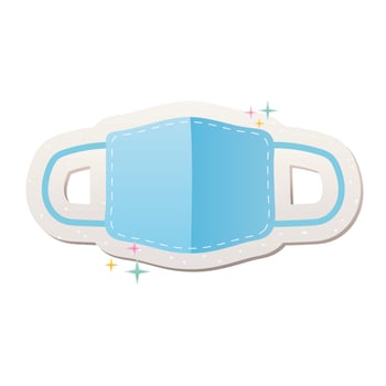 safety mask covid19 pandemic stickers vector