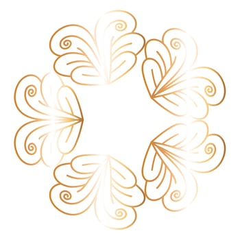 ornament in flower shaped gold vector design