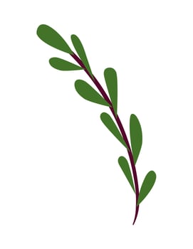 branch with green leaf icon on white background vector