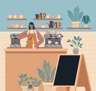 cafe shop illustration vector