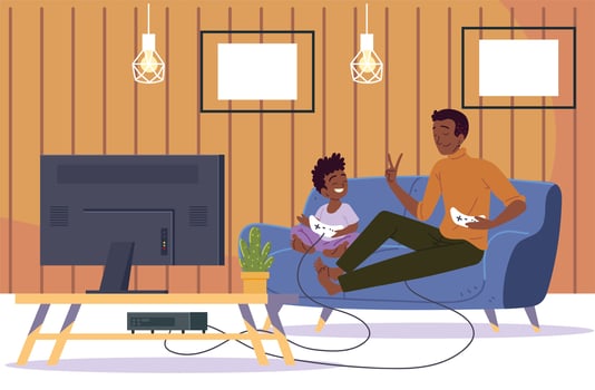 people play video game vector