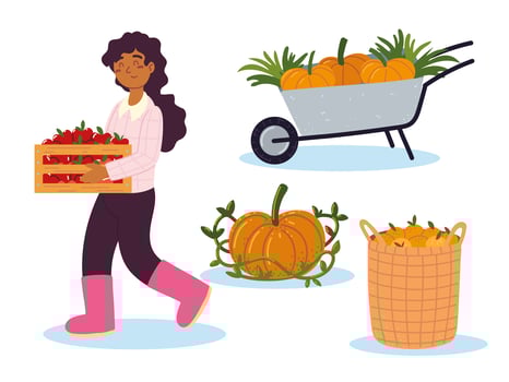 farmer with farm food vector