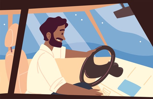 man driving a car vector