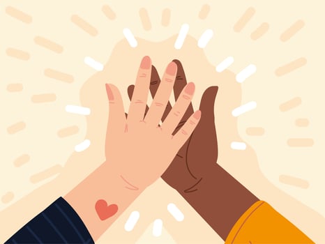 hands male female touching vector