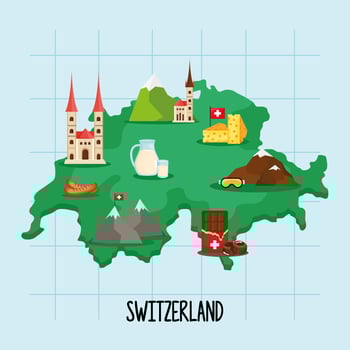 map of switzerland vector